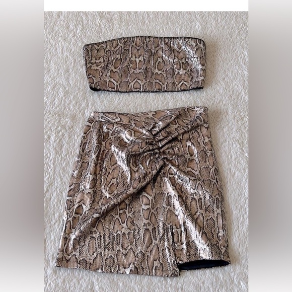 Zara sequin snake print two piece size xs - Picture 1 of 4
